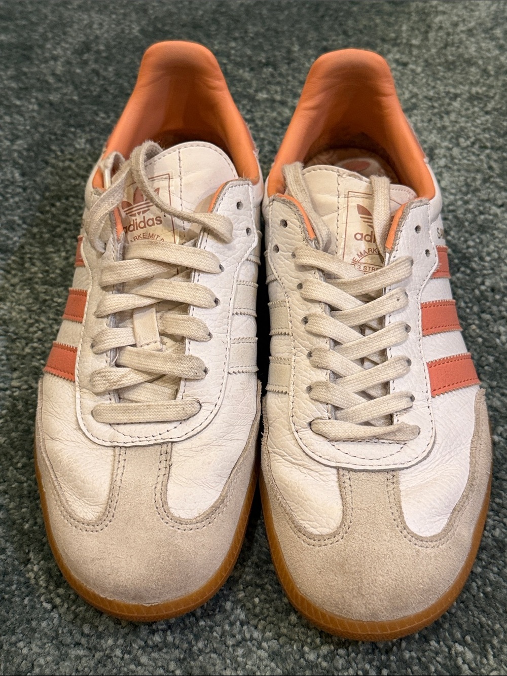 adidas samba women’s White & Coral Low-Top Sneakers